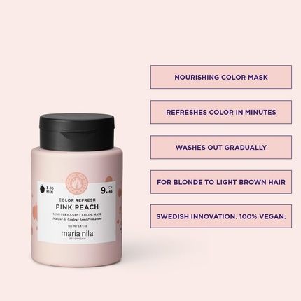 Maria Nila Colour Refresh Pink Peach Hair Mask 100Ml - Warm Pink Tone - Image 3