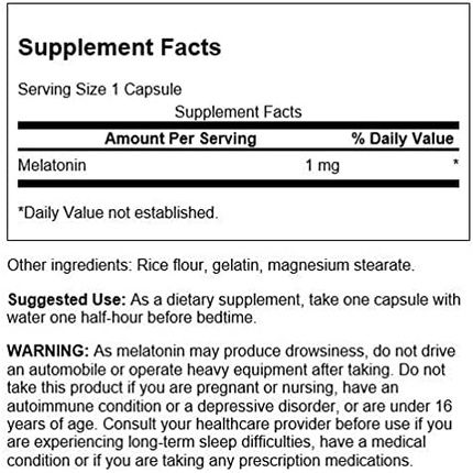Swanson Melatonin Herbal Supplement Promoting Relaxation And Sleep Support 120 Capsules 1Mg - Pack Of 4 - Image 3