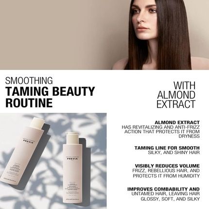 Previa Smoothing Organic Almond & Linseed Oil Taming Shampoo 250Ml - Image 3