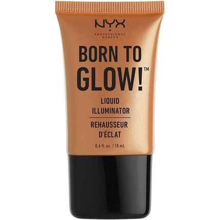 Nyx Professional Makeup Born To Glow Liquid Illuminator Pure Gold 03 - Liquid Shimmer Highlighter And Foundation Base With Vegan Formula
