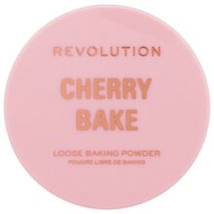 Makeup Revolution Y2K Baby Cherry Bake Loose Powder & Puff Face Baking Powder With Applicator Universal Shade Cherry Pink 3.2G