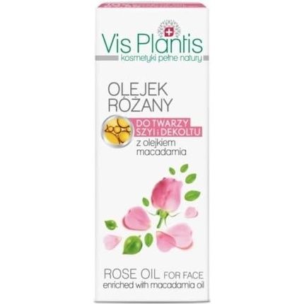 Vis Plantis Anti-Aging Rose Oil And Macadamia Oil For Face, Neck, And Decolletage 30Ml