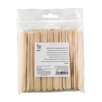 Peggy Sage Disposable Wooden Face Spatulas 11Cm - 50 Pieces