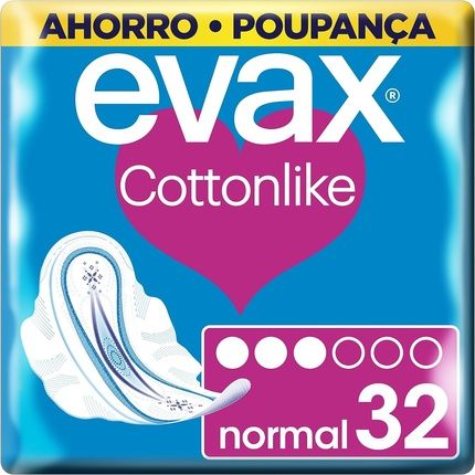 Evax Cottonlike Sanitary Towels Normal Wings Uds 32