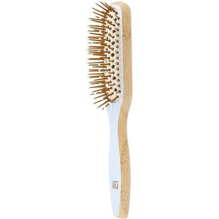 T4B Ilu Bamboom Detangling Eco Friendly Bamboo Hairbrush True Blue Rectangular Small - Image 3