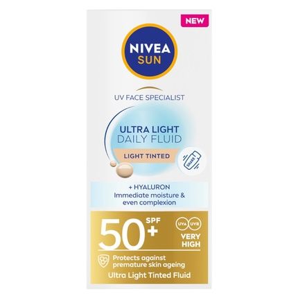 Nivea Sun Ultra Light Daily Fluid Spf50+ Sunscreen Cream With Pigment Light 40Ml
