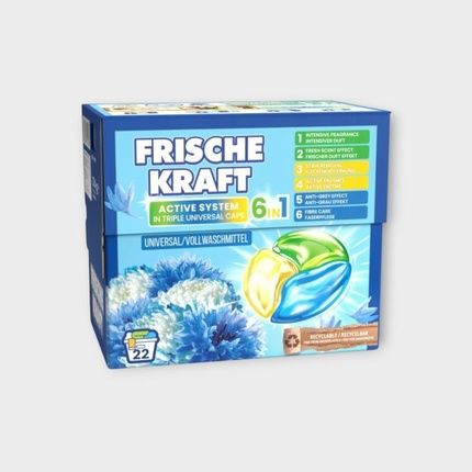 Kraf Frische Kraft Universal 6In1 Laundry Capsules 22 Pieces