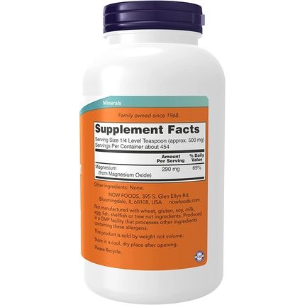 Now Magnesium Oxide Supplement For Enzyme Function And Nervous System Support 8Oz - Image 3