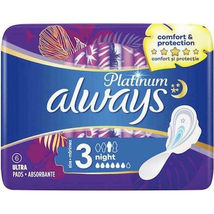 Always Platinum Ultra Night Size 3 - 6 Count