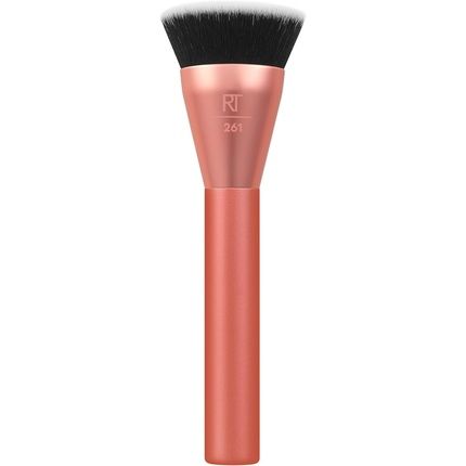 Real Techniques Snatch + Sculpt Contour Makeup Brush For Liquid & Cream Contour & Bronzer Flat Top & Oval Head Blending & Buffing Dense Synthetic Bristles Vegan & Cruelty Free