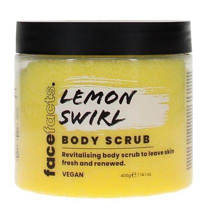 Luxury Beauty Wholesale B2B Online Face Facts 400G Body Scrub Lemon Swirl