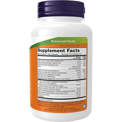 Now Mood Support With St. John'S Wort Nutrient And Herbal Extracts 90 Veg Capsules