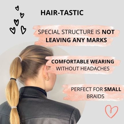 Bellody Minis Small Mini Hair Ties For Stylish Braids & Small Braids 20 Pieces Black/Gray - Image 3