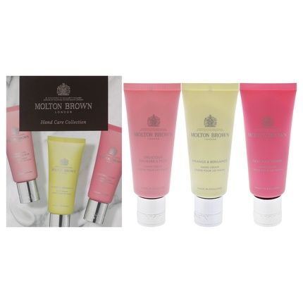 Molton Brown Floral And Spicy Hand Care Collection Set 3 Piece Set With 14Oz Delicious Rhubarb And Rose Hand Cream 14Oz Orange And Bergamot Hand Cream 14Oz Fiery Pink Pepper Hand
