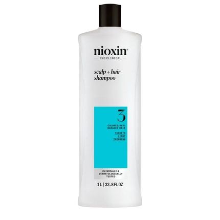 Nioxin System 3 Shampoo For Colored Hair With Slight Density Loss 1000Ml