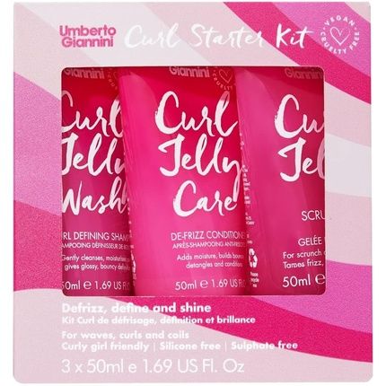 Umberto Giannini Curl Jelly Starter Kit 50Ml Curl Scrunching Jelly Wash
