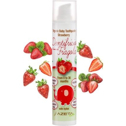 Strawberry Flavored Children'S Toothpaste Organic Vegan 0 To 36 Months