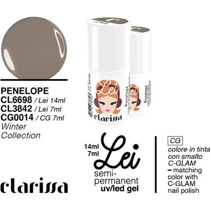 Clarissa Nais Lei Gel Polish Uv/Led Semi-Permanent 7Ml Penelope
