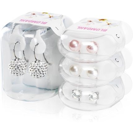 Blomdahl Hypoallergenic Natural Titanium Crystal Heart Pendant Earrings Black Diamond