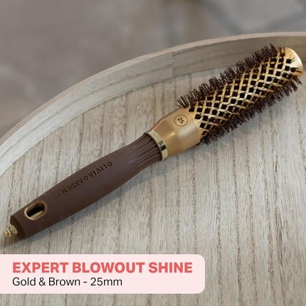 Olivia Garden Expert Blowout Shine Gold & Brown Ceramic Coated Round
