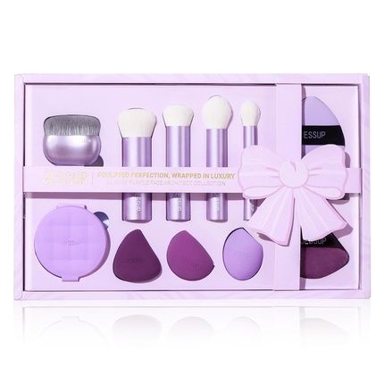 Jessup Makeup Brush Set With Face Brushes And Makeup Sponge