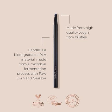 Inika Detail Brush Tapered Fluffy Vegan Bristles For Precise Eye Makeup