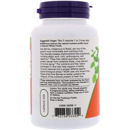 Now Foods Acai 500Mg 100 Vcaps