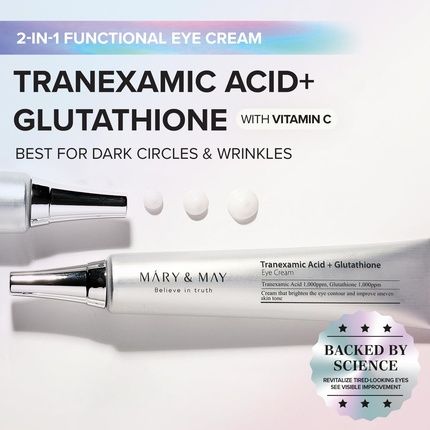 Mary&May Glutathione Eye Cream Special Set - Powerful Antioxidant Reduces Dark Circles