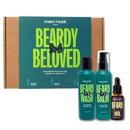 Beardy Beloved Awakening Sicilian Lime Beard Care Set - Shampoo 100Ml, Balm 100Ml, Oil 30Ml