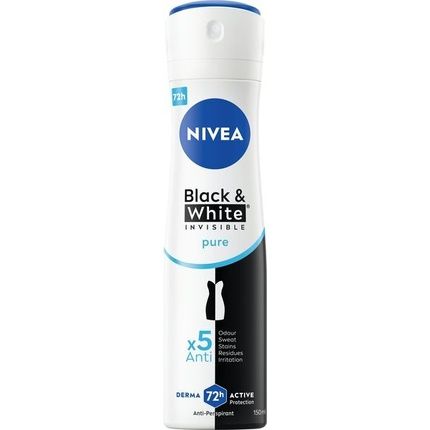 Nivea Antiperspirant Spray Black & White Invisible Pure 150 Ml