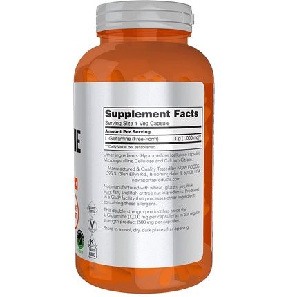 Now Foods L-Glutamine 1000Mg Amino Acid Supplement 240 Capsules