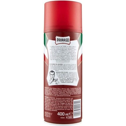 Proraso Red Barbe Dure Shaving Foam 400Ml - Image 3