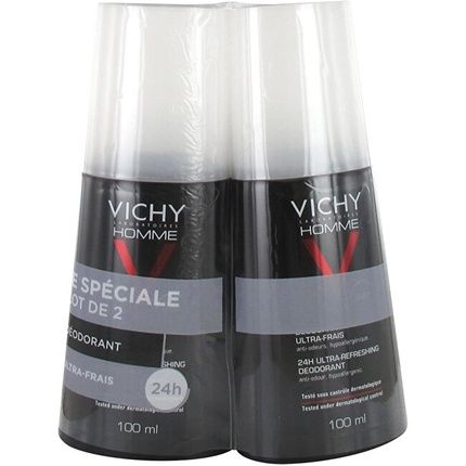 Vichy Homme Spray Deodorant Set 24H Ultrarefreshing Deodorant 2 X 100 Ml