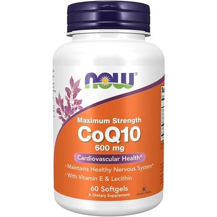 Now Coq10 600Mg Maximum Strength With Vitamin E And Lecithin 60 Softgels