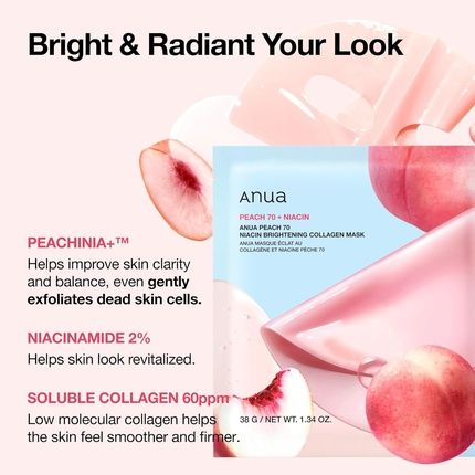 Anua Peach 70 Niacin Brightening Collagen Mask Overnight Face Mask - Image 3