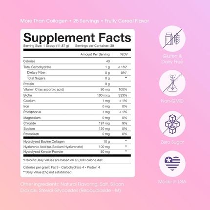 Obvi More Than Collagen Fruity Cereal No Sugar Nutrition Powder