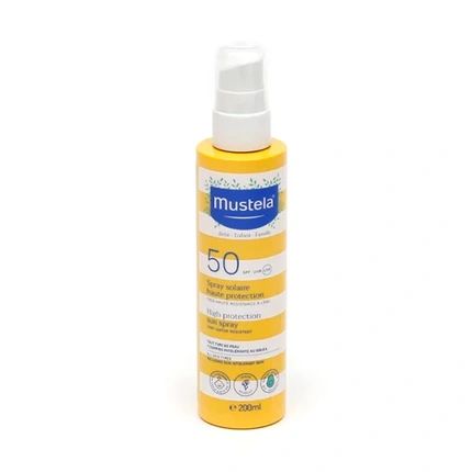 Mustela Spray Sun Milk Spf 50 For Face And Body With Avocado And Vitamin E