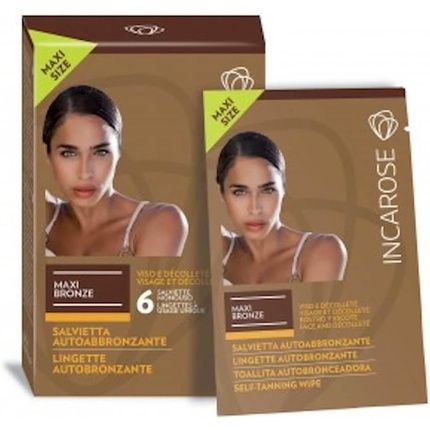 Incarose Maxi Bronze Self Tanning Face Wipes 6 6Ml