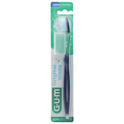 Gum Original White Medium Toothbrush 563 - Removes Tooth Stains Easier