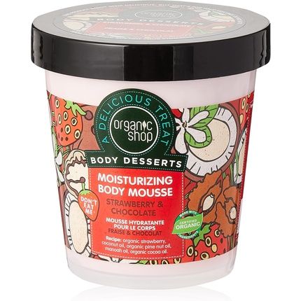 Organic Shop Strawberry & Chocolate Moisturising Body Mousse 450Ml