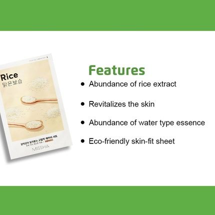 Missha Airy Fit Rice Sheet Mask 19G - Image 3