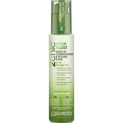 جيوفاني 2Chic(R) الأفوكادو وزيت الزيتون مرطب للغاية يُترك على الشعر وإكسير التصميم 4.0 أونصة