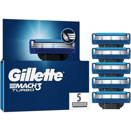Gillette Mach3 Turbo Razor Blades For Men - Pack Of 5
