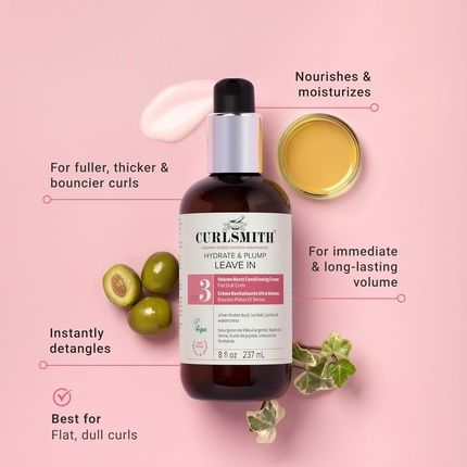 Curlsmith Hydrate & Plump Leave-In Hair Conditioner Volumizing And Nourishing