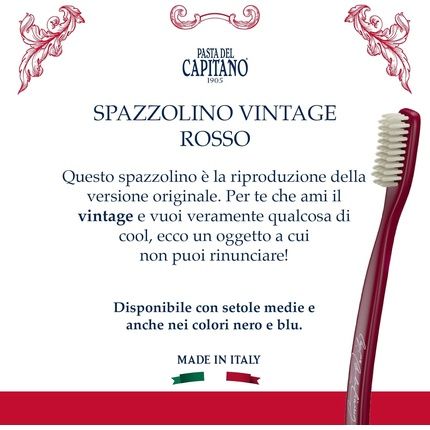 Pasta Del Capitano Medium Toothbrush - Red