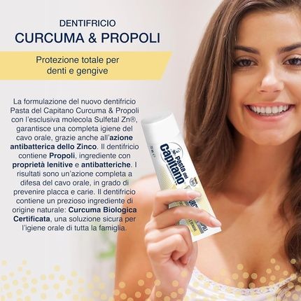 Pasta Del Capitano Bio Toothpaste With Turmeric And Propolis 75Ml Tube