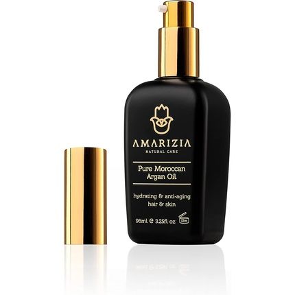Amarizia Pure Argan Oil From Morocco 100% Organic Cold Pressed Vegan Cruelty-Free Hair Moisturizer For Skin Face Beard Nails Anti-Aging Wrinkle