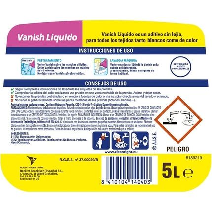 Vanish Kalia Gel Oxi 900Ml Black