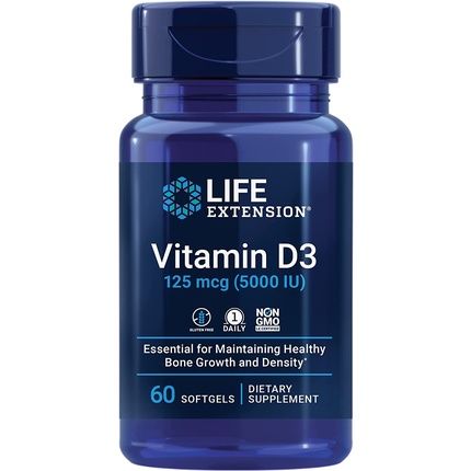 Life Extension Vitamin D3 125Mcg Supports Bone And Immune Health 60 Softgels 5000 Iu