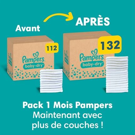 Pampers Nappies Size 7 Baby-Dry Extra Large Monthly Box Up To 12 Hours All-Round Leak Protection